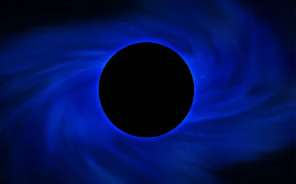 Темный Вектор Синего Цвета Черной Дырой Туманностью Иллюстрация Красочными Молочными — стоковый вектор