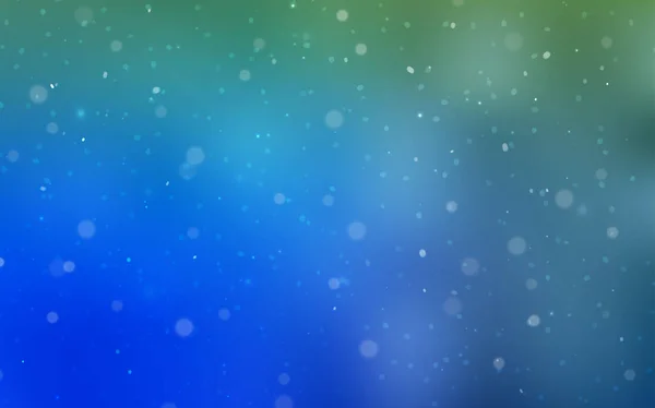 Azul Claro Textura Vetorial Verde Com Flocos Neve Coloridos Ilustração —  Vetores de Stock