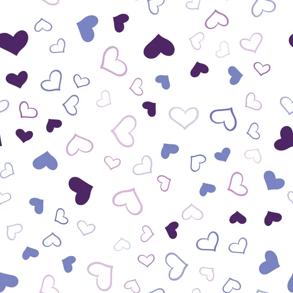 Light Pink Blue Vector Seamless Background Hearts Decorative Shining Illustration — Stock Vector