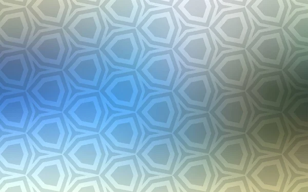Hellblauer Grüner Vektorhintergrund Mit Sechsecken Glitzernde Abstrakte Illustration Sechseckigen Stil — Stockvektor