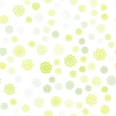 Işık yeşil vektör buz kar taneleri sorunsuz şablonu. Parlayan illüstrasyon kar Noel tarzı ile renkli. Desen için modaya uygun Kumaş, duvar kağıtları.