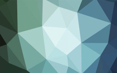 Açık mavi, vektör üçgen mozaik şablon yeşil. Gradyan ile zarif parlak poligonal illüstrasyon. Tamamen yeni bir tasarım sizin broşürü.