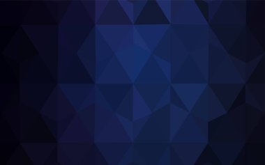 Koyu mavi vektör düşük poli kapak. Gradyan ile poligonal soyut resim. Tamamen yeni bir tasarım sizin broşürü.