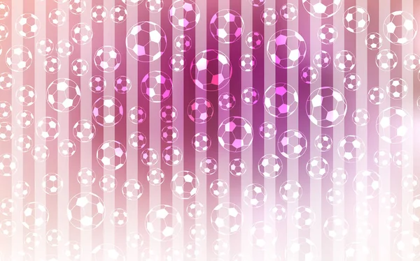 Világos Rózsaszín Vektor Textúra Futball Labdák Glitteral Színes Illusztráció Absztrakt — Stock Vector
