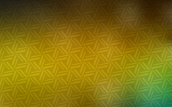 Dunkelgrüner Gelber Vektorhintergrund Mit Linien Dreiecken Abstrakte Gradienten Illustration Mit — Stockvektor