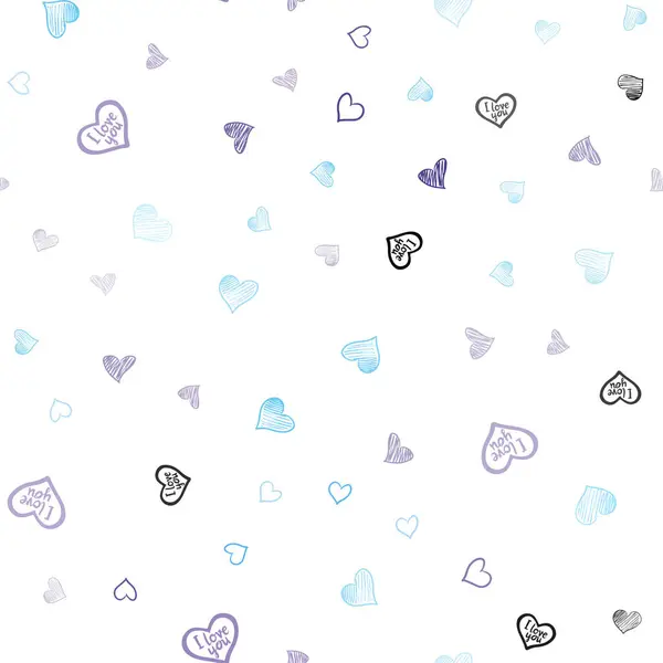Light Pink Blue Vector Seamless Background Hearts Beautiful Colored Illustration — Stock Vector
