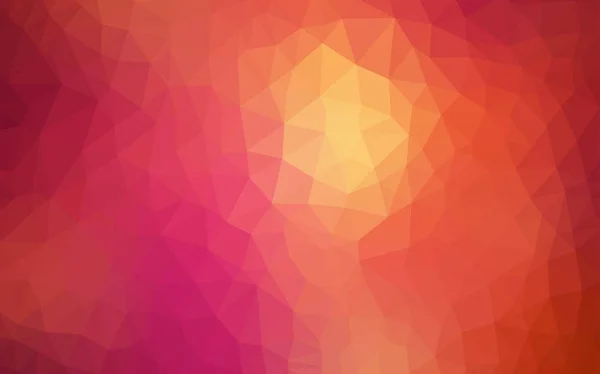 Ljusröda Gul Vektor Abstrakt Mosaikmönster Lysande Färgglada Illustration Med Trianglar — Stock vektor