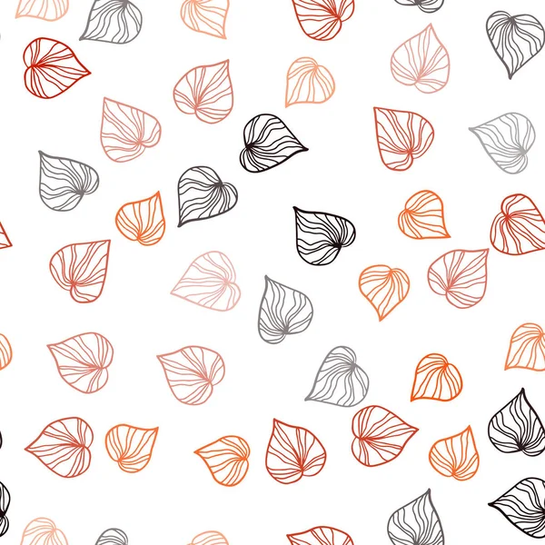 Vecteur Orange Foncé Motif Abstrait Sans Couture Avec Des Feuilles — Image vectorielle
