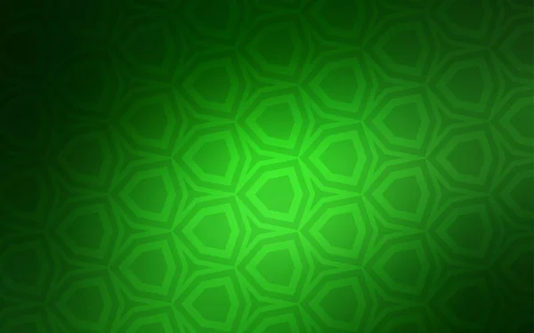 六角形の光の緑ベクトルの背景 六角形のスタイルでキラキラの抽象的なイラスト ブランド ブック用の新しいテンプレート — ストックベクタ
