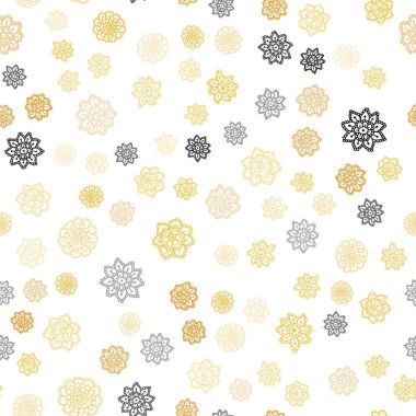 Işık turuncu vektör güzel kar taneleri ile sorunsuz kapak. Parlayan illüstrasyon kar Noel tarzı ile renkli. Desen için modaya uygun Kumaş, duvar kağıtları.