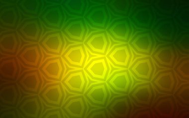 Koyu yeşil, sarı kapak kümesiyle altıgenler vektör. İllüstrasyon renkli altıgenler dizi. Marka kitap için yeni şablon.