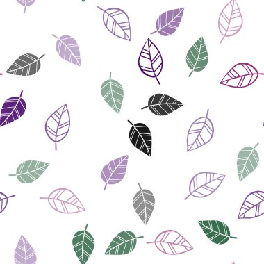 Karanlık çok renkli vektör sorunsuz doodle desen yaprakları ile. gradyan ile zarif doğal desen yapraklarda. Desen tasarım kumaş, duvar kağıtları.