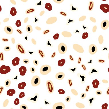 Açık yeşil, kırmızı vektör sorunsuz zemin noktalar ile. Bulanık daireler doğa tarzı ile güzel renkli resimde. Desen tasarım kumaş, duvar kağıtları.