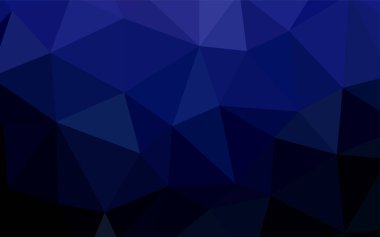 Koyu mavi vektör arka plan poligonal. Renkli resimde üçgenler ile soyut tarzda. Afiş için tamamen yeni şablon.