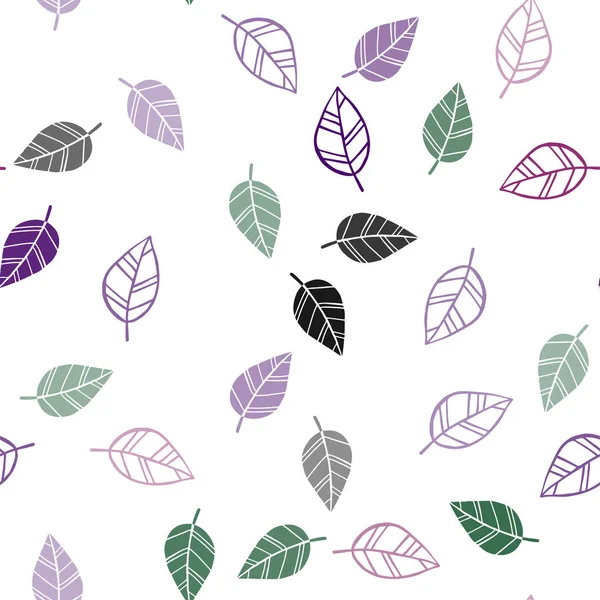 Karanlık çok renkli vektör sorunsuz doodle desen yaprakları ile. gradyan ile zarif doğal desen yapraklarda. Desen tasarım kumaş, duvar kağıtları.