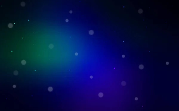 Темно Синяя Зеленая Векторная Компоновка Кружочками Абстрактная Иллюстрация Цветными Пузырями — стоковый вектор