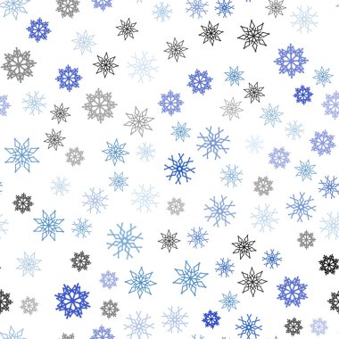 Hafif mavi vektör parlak kar taneleri ile sorunsuz düzeni. Modern geometrik soyut Illustration kristalleri ile buz. Kartvizit, Web siteleri için şablon.