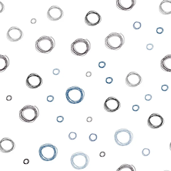 Modèle Sans Couture Bleu Foncé Vecteur Jaune Avec Des Cercles — Image vectorielle