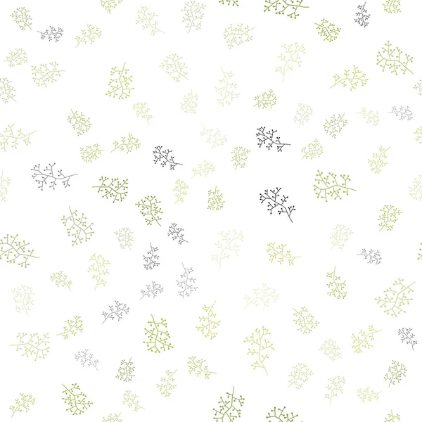 Vecteur Vert Clair Motif Doodle Sans Couture Avec Des Feuilles — Image vectorielle