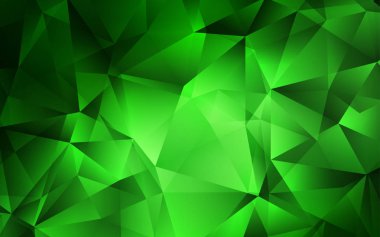 Işık yeşil vektör desen poligonal tarzı. Glitter soyut resim üçgen şekiller ile. İşletme reklam, kitapçıklar, broşürler için desen