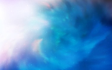 Astronomik yıldız ile ışık mavi vektör kapak. Bulanık arka plan gradyan ile üzerinde alan yıldız. Akıllı tasarım, iş reklam için.