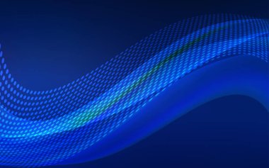 Noktalar, çizgiler ile koyu mavi vektör kapak. Küreler ve çizgiler ile modern soyut renkli resimde. Desen fütüristik reklam, kitapçıklar için.