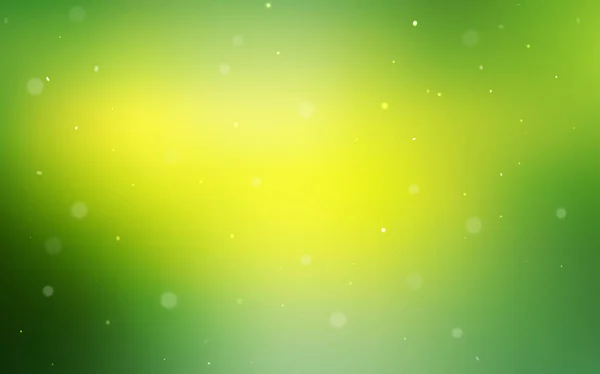 Light Green Yellow Vector Backdrop Dots Blurred Bubbles Abstract Background — Stock Vector