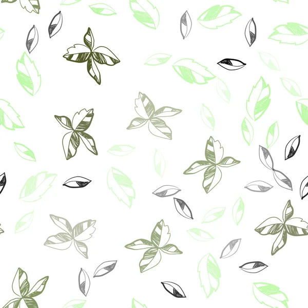 Light Green Vector Seamless Abstract Pattern Leaves Blurred Decorative Design — Stock Vector