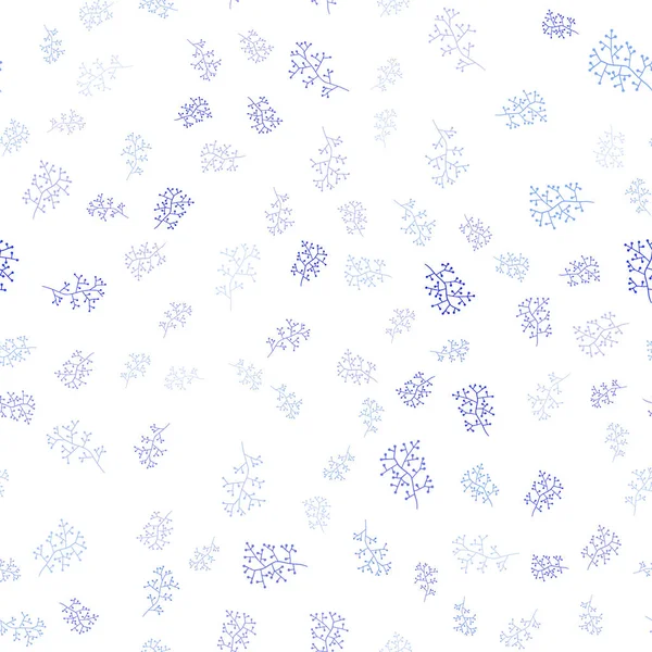 Φως Μπλε Διάνυσμα Φόντο Απρόσκοπτη Doodle Φύλλα Κλαδιά Πολύχρωμη Εικονογράφηση — Διανυσματικό Αρχείο