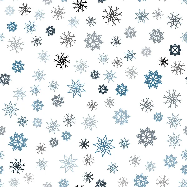 Patrón Inconsútil Vector Azul Oscuro Con Copos Nieve Navidad Ilustración — Vector de stock