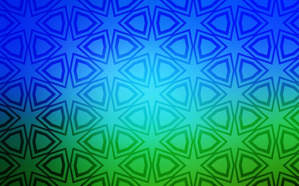 Açık Mavi Parlak Yıldızlı Yeşil Vektör Düzeni Yıldızlı Modern Geometrik — Stok Vektör
