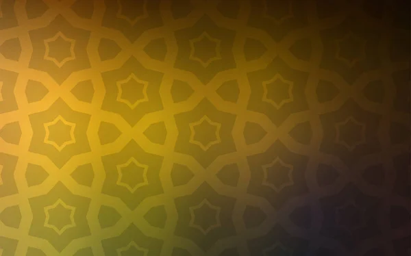 Темно Зеленый Желтый Векторный Фон Цветными Звездами Размытый Декоративный Дизайн — стоковый вектор