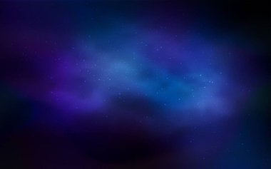 Astronomik yıldız ile koyu mavi vektör kapak. Glitter soyut illüstrasyon renkli kozmik yıldız ile. Kozmik arka planlar için şablon.