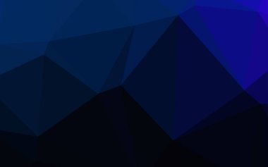 Koyu mavi vektör üçgen mozaik kapak. Gradyan ile poligonal soyut resim. İşiniz için en iyi üçgen tasarım.
