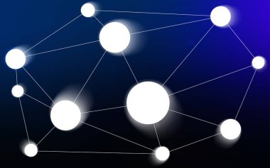 Koyu mavi vektör arka plan noktalar ve çizgiler ile. Küreler ve çizgiler ile modern soyut renkli resimde. Desen-ebilmek var olmak kullanılmış için güzel web siteleri.