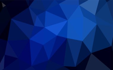 Koyu mavi vektör bulanık üçgen doku. Poligonal illüstrasyon parlayan, hangi üçgen oluşur. İşiniz için tamamen yeni bir tasarım.