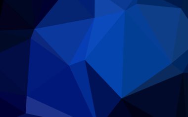 Koyu mavi vektör üçgen mozaik şablonu. Gradyan ile modern geometrik soyut resim. İş tasarımınız için tamamen yeni bir şablon.