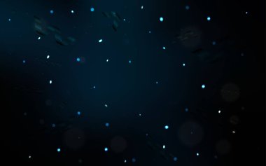 Koyu mavi vektör düzeni festival konfeti ile. Glitter soyut illüstrasyon renkli konfeti, kurdeleler ile. Güzel tasarım, iş reklam yıldönümü için.