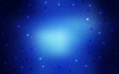 Koyu mavi vektör desen Noel yıldız ile. Yıldız ile renkli illüstrasyon parlayan. Desen hediye sarma için kullanılabilir.