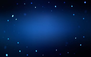 Renkli kar taneleriyle koyu mavi vektör dokusu. Soyut şablondaki kar ile dekoratif parlak illüstrasyon. Reklamınız, posteriniz, afişiniz için yeni yıl tasarımı.