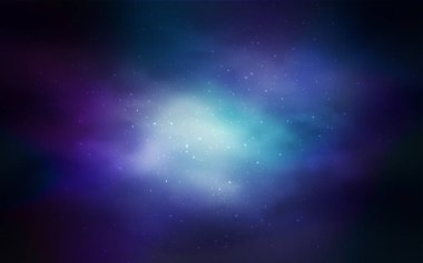 Gece gökyüzü desenle koyu mavi vektör yıldız. Gökyüzü yıldızlarla illüstrasyon soyut şablonunda parlayan. Kozmik arka planlar için şablon.