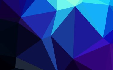 Koyu mavi vektör poligonal şablonu. Gradyan ile Origami tarzında yaratıcı geometrik şekil. Poligonal tasarım web siteniz için kullanılabilir.