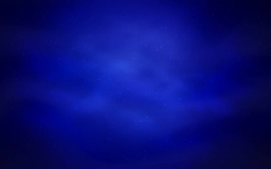 Galaksi yıldızlı koyu mavi vektör arkaplan. Parlak astronomik yıldızlı parlak renkli çizimler. Astroloji web siteleri için desen.