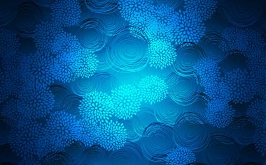 Koyu mavi vektör Özet doodle arka plan. Hint tarzı çiçekli bulanık dekoratif tasarım. Tamamen yeni şablon marka kitap için kullanılabilir.