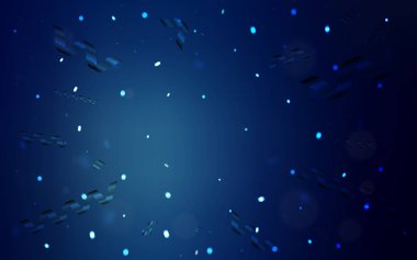 Karnaval konfeti koyu mavi vektör şablonu. Güzel renkli illüstrasyon kutlama tarzı kurdele ile. Şablon arka plan olarak kartpostal için kullanılabilir.