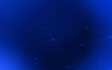 Koyu mavi vektör arka plan kabarcıklar, satırları ile. Bağlantı noktaları ve çizgileri renkli arka plan üzerinde tasarım yapın. Desen-ebilmek var olmak kullanılmış için güzel web siteleri.