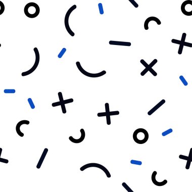 Hafif mavi vektör sorunsuz düzeni basit unsurları ile. Beyaz arka plan üzerinde satırlarının illüstrasyon tekrarı ile. Tekstil, kumaş, duvar kağıtları için tasarım.