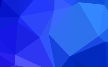 Koyu mavi parlayan üçgen kapak vektör. Tamamen yeni bir renk illüstrasyon poligonal bir tarzda. İş tasarımınız için yeni stil.