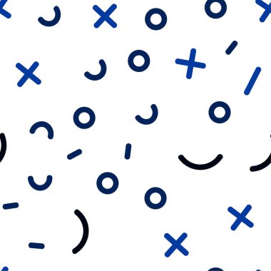 Hafif mavi vektör satırları unsurları ile sorunsuz doku. Beyaz arka plan üzerinde satırlarının illüstrasyon tekrarı ile. Desen için modaya uygun Kumaş, duvar kağıtları.