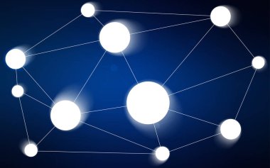 Koyu mavi vektör düzen daireler, satırları ile. Soyut illüstrasyon renkli diskler ve üçgenler ile. Desen-ebilmek var olmak kullanılmış için güzel web siteleri.